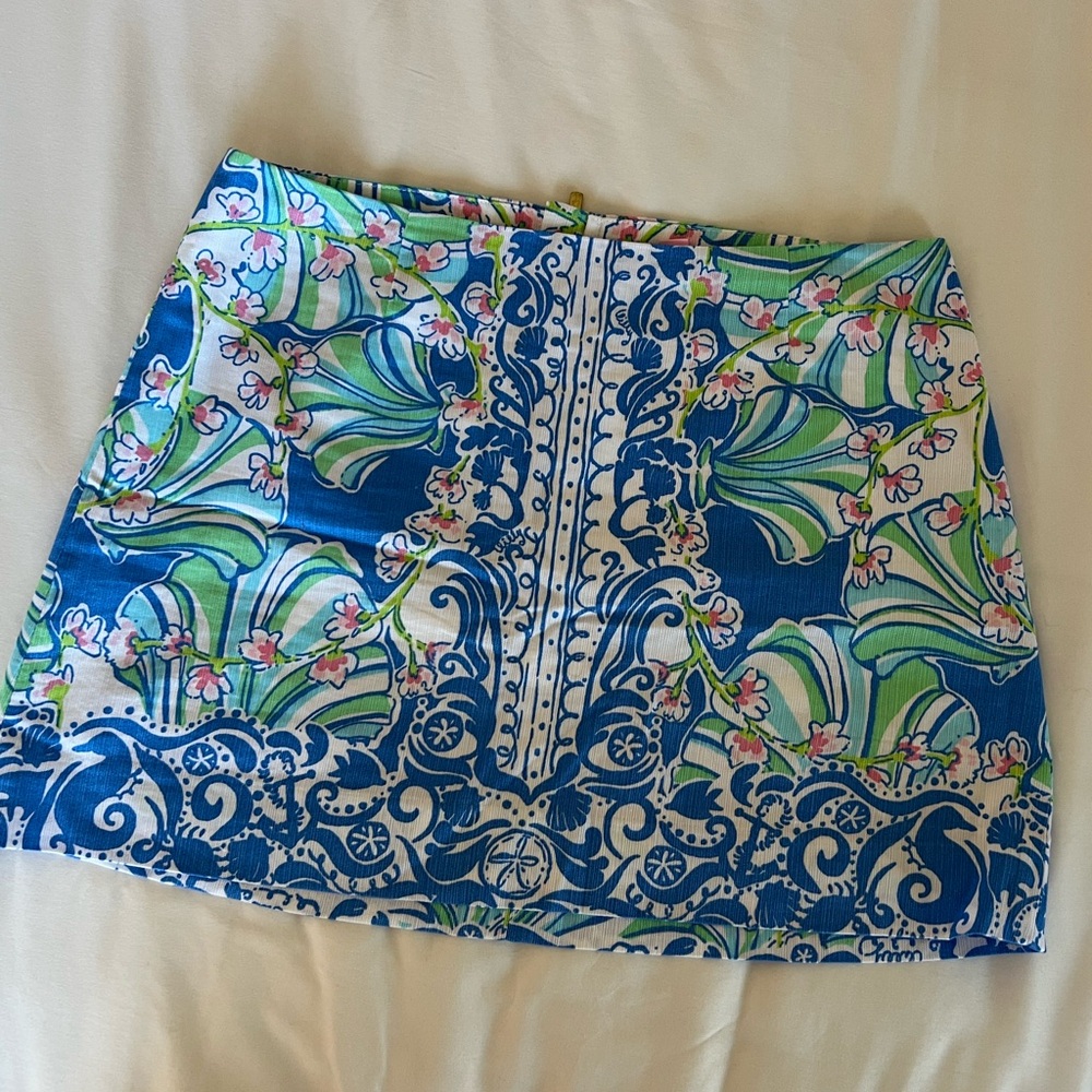 Lilly Pulitzer Blue, Green & Pink Floral Print Skirt